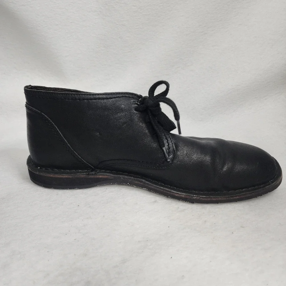 John Varvatos Mens US 10 M Hipster Chukka Boots Black Leather Lace Up Ankle